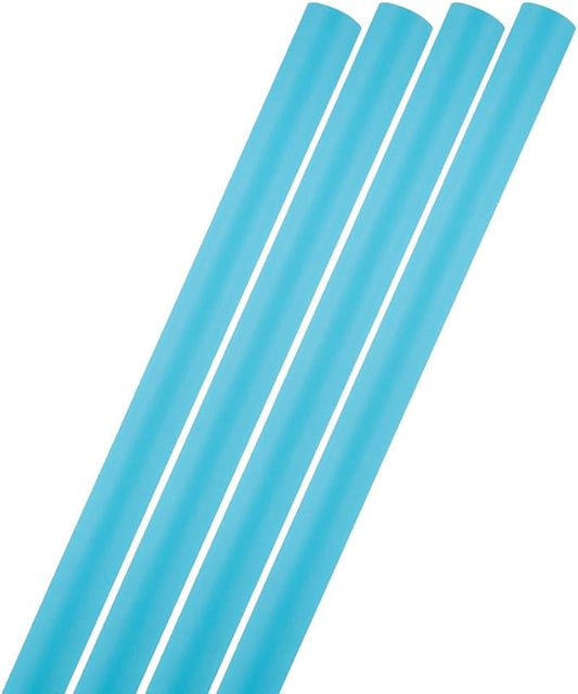 JAM Paper Gift Wrap - Matte Wrapping Paper - 100 Sq Ft Total - Matte Bright Blue/Peacock Blue - 4 Rolls/Pack