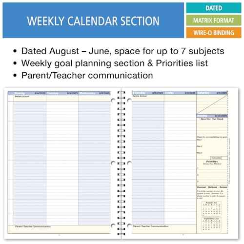 Elan Publishing Company Student Academic Organizer - 8.5" x 11" Weekly View; Dated for 2025-2026 Academic Year (Blue)