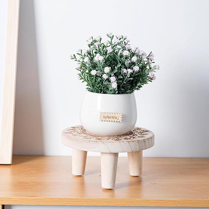Wooden Mid Modern Plant Stand Potted Plants Riser Shelf for Balcony and Home Decor Decorative Holder for Indoor and Outdoor Use