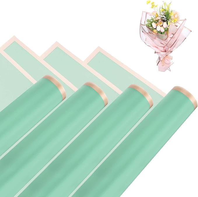 MECCANIXITY Flower Bouquet Wrapping Paper, 56cm/22 Inch Waterproof Floral Wrapping Paper for Flower Bouquet DIY Gift, Wedding, Birthdays, Valentine's Day, Pack of 20(Blue)