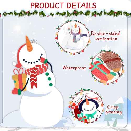 ZOIIWA Winter Bulletin Board Decoration Set Holiday Paper Cutouts Blackboard Border Snowman Classroom Decorations Christmas Bulletin Board for Xmas School Wall Door Decoration