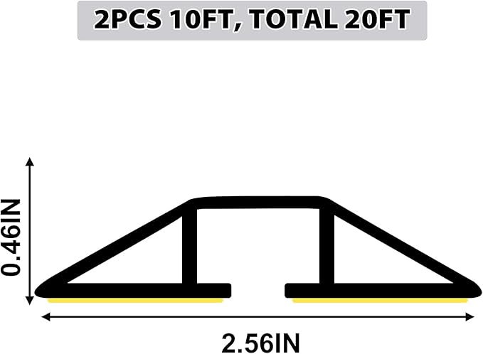 20Ft Cord Cover Heavy Duty Cable Protector 3 Channels Contains Cords Cables and Wires Easy to Unroll-Conceal Wires of Home Office Workshop Concerts or Other Outdoors Surround (Gray-2PCS 10Ft)