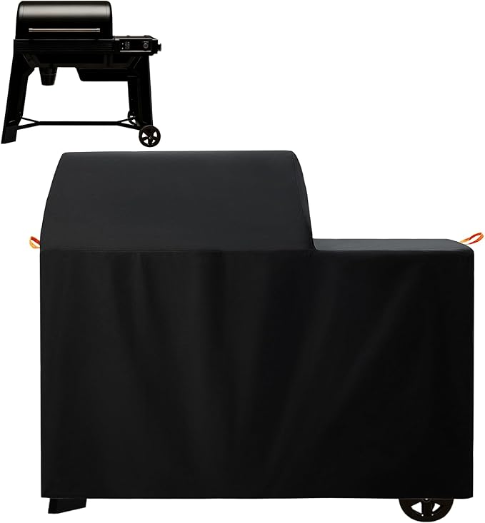 Waterproof Grill Cover for Traeger Woodridge Wood Pellet Smoker, 600D UV Resistant & Rip-Proof Smoker Fabric, Full-Length All Weather Outdoor Accessories Bac761 (Cover Only)