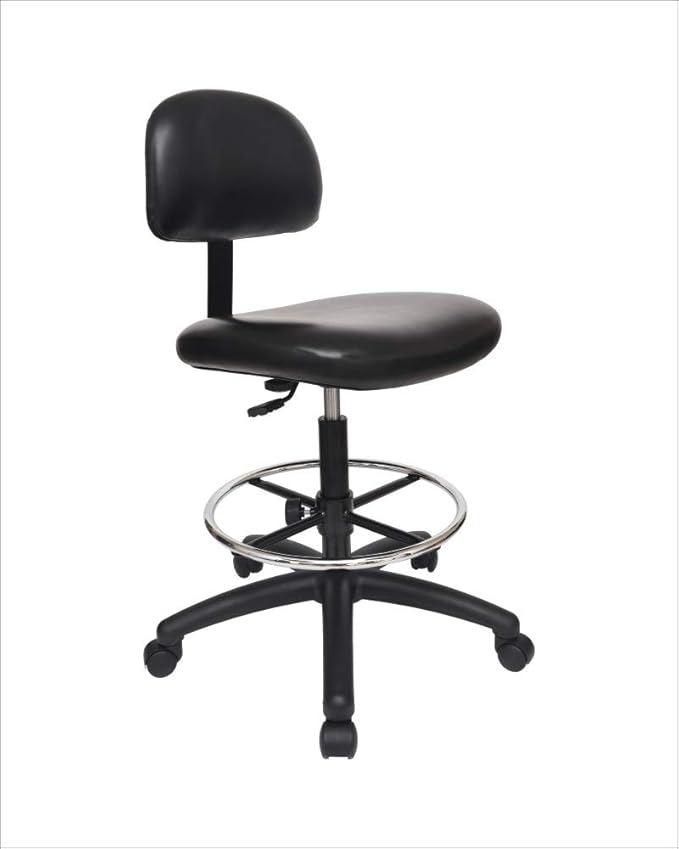 Chair Master - Tall Bench Height Task Chair for Labs, Exam Rooms, Doctor and Dentist Offices. Easy to Clean! 23"-33" Seat Ht. (Tall Bench Height, Black)