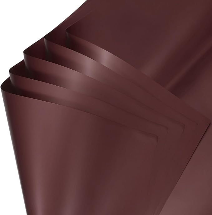 uxcell 60 Sheets Flower Wrapping Paper, 21.5" x 21.5" Waterproof Floral Bouquet Wrapping Papers Florist Supplies for Wedding Party Gift Packaging DIY Crafts, Brown