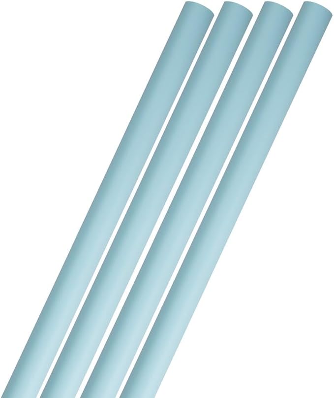 JAM Paper Gift Wrap - Matte Wrapping Paper - 100 Sq Ft Total - Matte Baby Blue - 4 Rolls/Pack