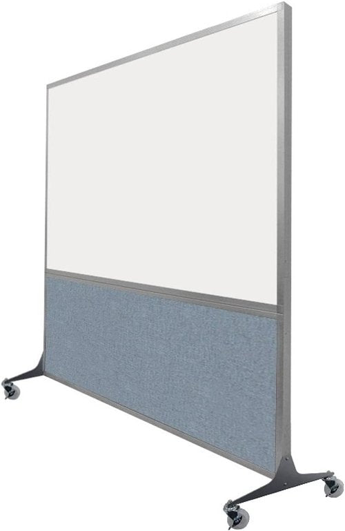DivideWrite Mobile Whiteboard - Double-Sided Dry Erase Board for Classrooms & Offices | Black Fabric 4' Wide X 6' Tall