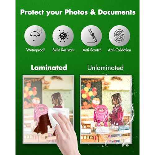 Laminator, A4 Laminator Machine, 9 inches Thermal Lamination Fast Warm-up with Build in Paper Trimmer,Portable Personal Laminating for Home/Office/School (A4 laminator +10PCS)