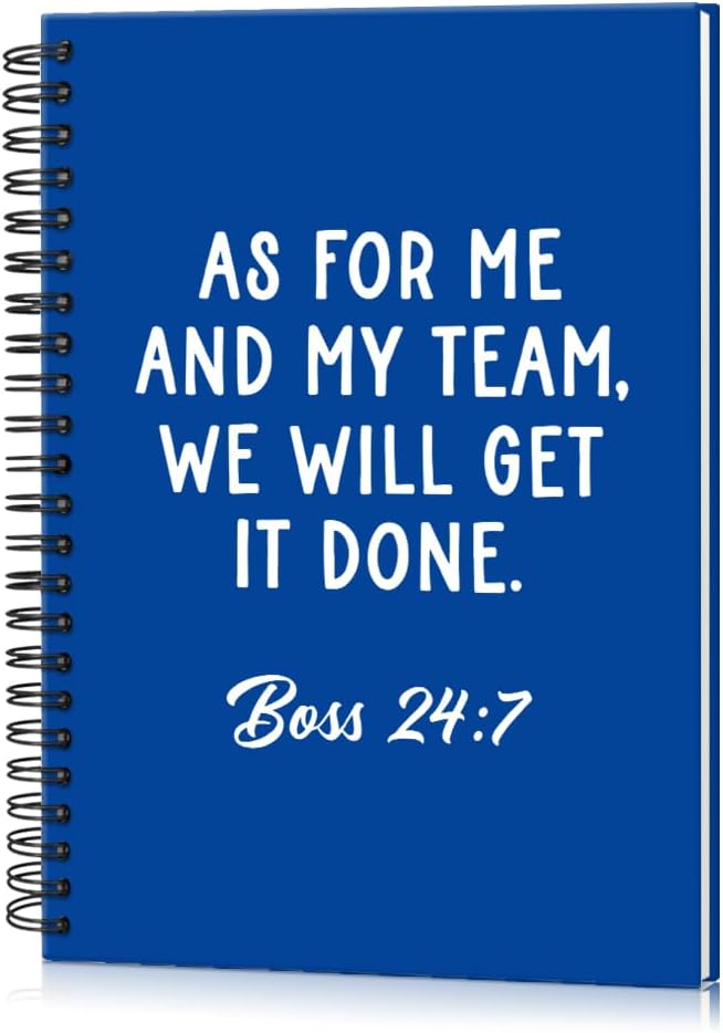 Msticey As For Me And My Team We Will Get It Done 160 Blank Pages Dark Blue Hardcover Spiral Notebook, Appreciation Gifts for Men Manager Supervisor Leader Coworker Colleague, Funny Boss Day Gifts