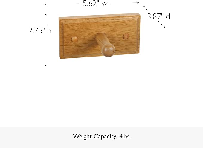 Dalton 4-Piece Bathroom Accessory Set, Honey Oak, Includes Towel Bar, Towel Ring, Toilet Paper Holder, and Robe Hook – Design House, 561258
