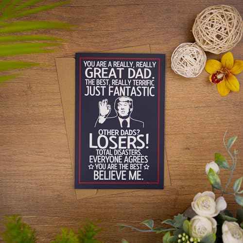 decorluxes Funny Father's Day Gift from Daughter or Son, Humorous Appreciation Greeting Card for Dad, Birthday or Christmas Gift for Him
