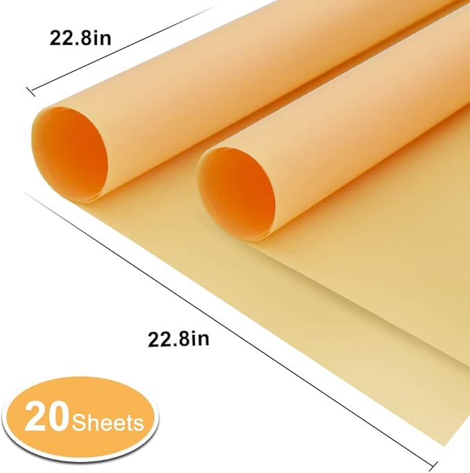 BEISHIDA 20 PCS Gold Floral Wrapping Paper-Matte Waterproof Flower Wrapping Paper Bouquet for Florist Supplies, DIY Crafts, Gift Packaging, Wedding, Birthday Gift
