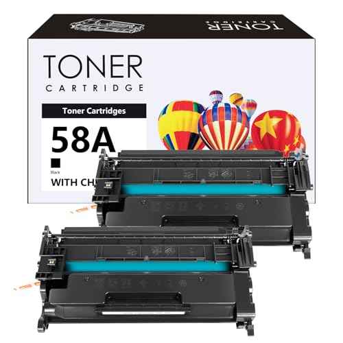 58A CF258A Toner Cartridge Black 58X CF258X 2 Pack with Chip Compatible for 58X CF258X 58A CF258A Toner Cartridge for Use in Laserjet Pro M404n M404dn MFP M428fdw M428fdn M428dw Printer Ink