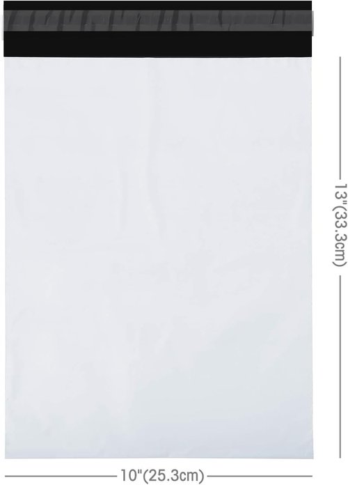 Fuxury Poly Mailers - 10x13 Inch White Self-Sealing Shipping Envelopes | 200 Pcs for Enhanced Durability