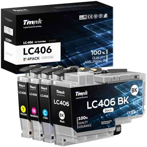 ¡¼4-Pack Larger Capacity¡½ LC406 Compatible Ink Cartridge Replacement for Brother LC406XL LC406 XL Ink Cartridges, Work for Brother MFC-J4335DW MFC-J5855DW MFC-J6555DW MFC-J4535DW Printer (BCMY-4 Pack)