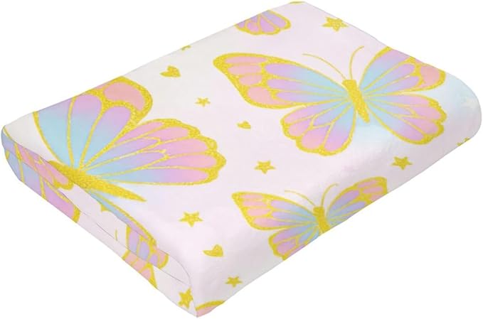 Butterfly Blanket for Women Butterflies Throw Blanket Soft Cozy Fleece Fuzzy Stuffed Plush Flannel Animal Gifts for Girls Kids Adults 60"X80"