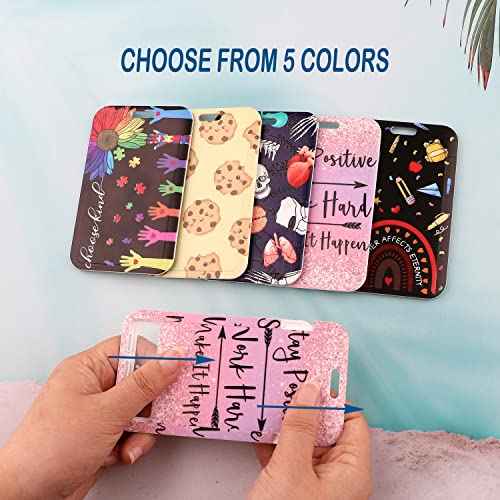 Cute Lanyard with ID Holder Pink Case and Retractable Badge Reel Clip, Glitter Arrow Motivational Keychain Key Lanyard for Women Work Nametag Teacher