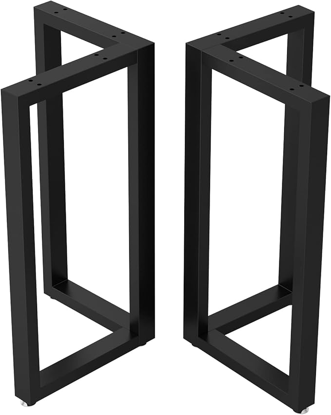 TIEOU Metal Legs for Table V Shape 28" H Tall Metal Black Table Leg Heavy Duty Industrial Desk Legs Set of 2