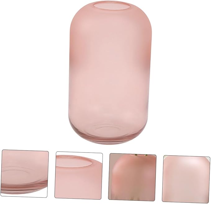 Creative Gradient Frosted Glass Vase Small Hydroponic Floral Arrangement Holder for Office Home Decor Table Centerpiece