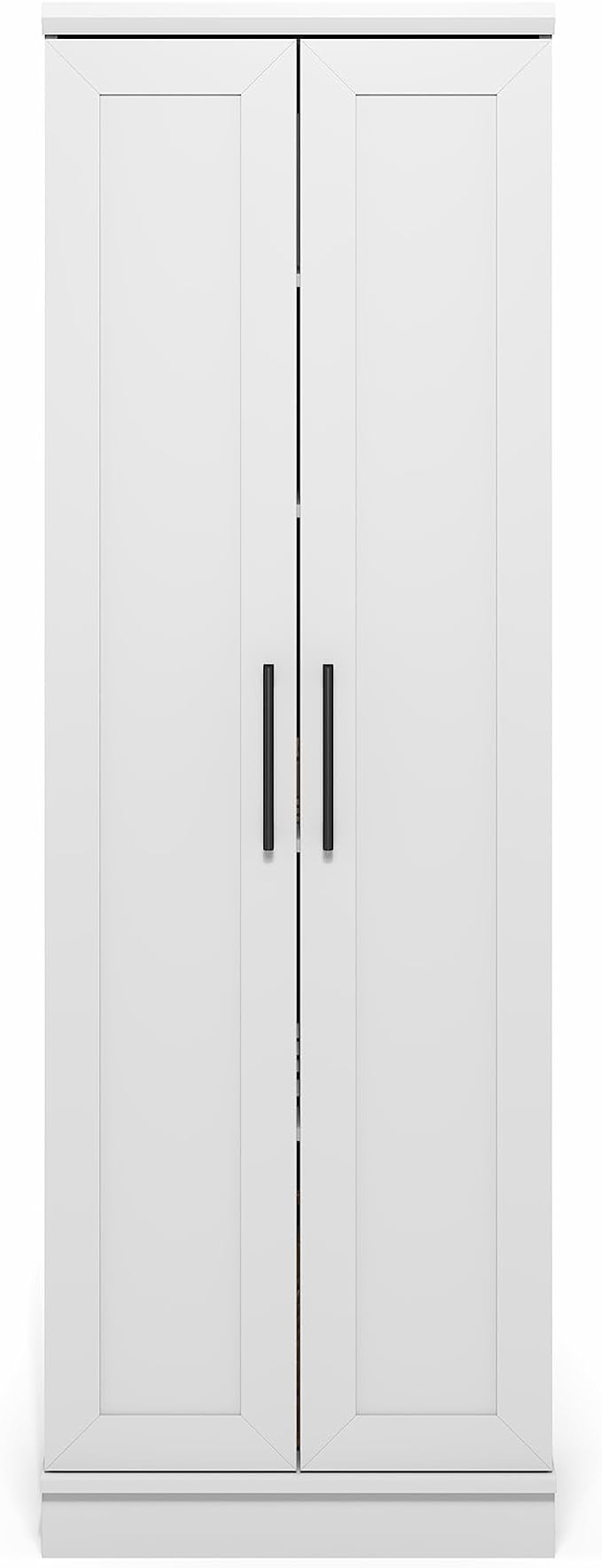 Furinno Robin Storage Cabinet, 5-Tier Pantry Cabinet with Adjustable Shelves, 23W with 2 Shaker-Doors, Kitchen Cabinet, Organization and Storage, for Pantry, Living Room, Home Office, White