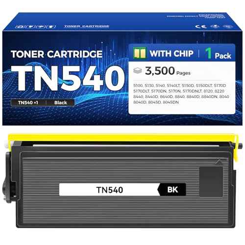 TN540 Toner Cartridge Black 1-Pack High Yield Replacement for Brother TN-540 Compatible with Brother DCP-8040 8045D 8045DN HL-5130 5140 HL-5150DLT HL-5170N MFC-8120 MFC-8440 MFC-8640D MFC-8840 Printer