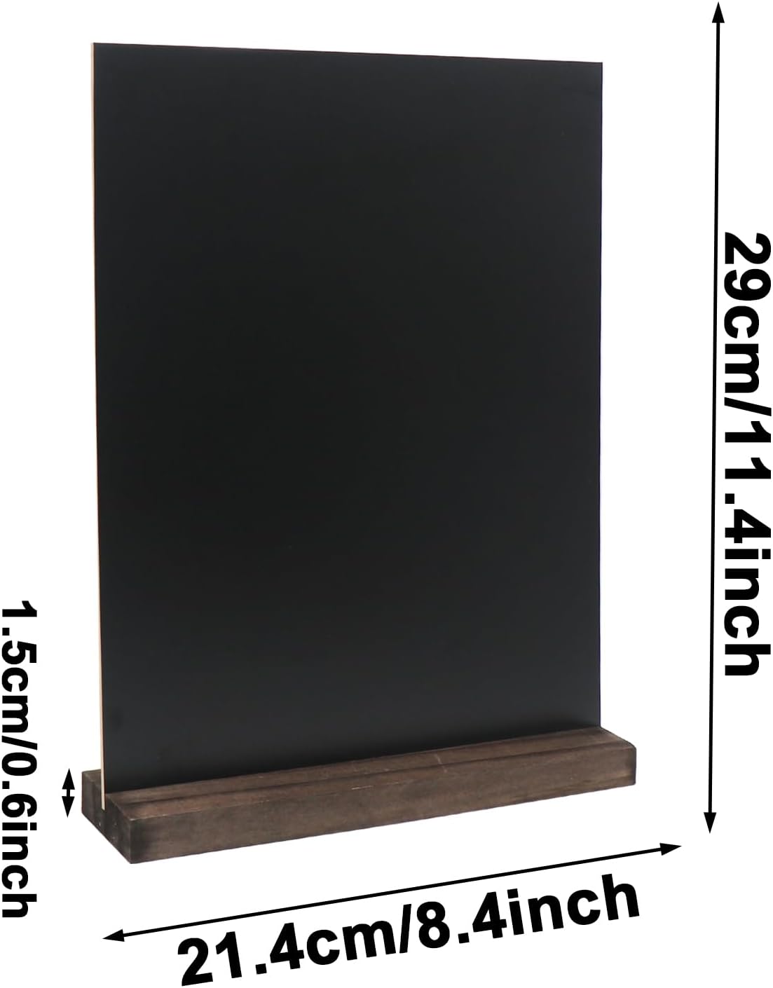 Tabletop Chalkboard Sign - Double-Sided Menu Board with Base Stand | 8.5 x 11 Inch for Weddings, Buffets, and Restaurants