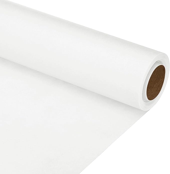 PATIKIL Wrapping Paper, 12"x400"(33') Bulletin Board Paper Roll Kraft Paper Roll Construction 80GSM for Shipping Packing Gift Wrapping Craft Flower Bouquet Christmas, White