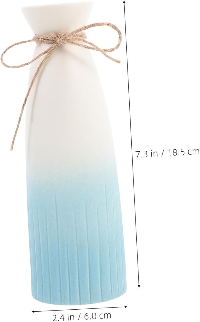 Artistic Ceramic Vase with Narrow Opening Rustic Blue Glazed Flower Planter Modern Home Decor Ornament for Office and Living Premium Texture and Unique Design