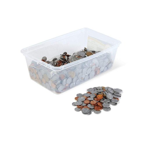 hand2mind Fake Money Coin Classroom Set - Realistic Toy Money for Kids | 768 Detailed Plastic Coins