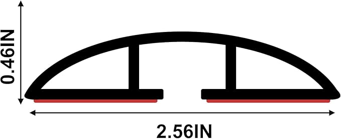 6.5Ft Floor Cord Cover Silicone Cable Protector Easy to Install Wire Organizer and Hider Ideal Extension Cord Cover for Home, Office, Garage (Black-6.5Ft)