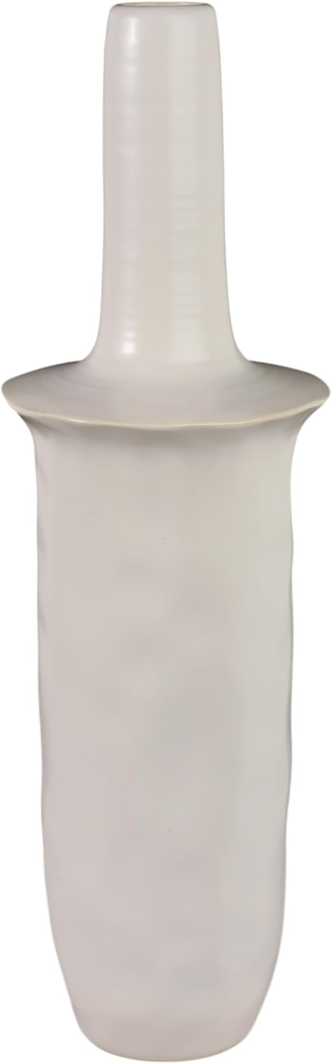 Ceramic Flower Vase for Living Room Decor – Elegant Tall Home and Office Vase with Unique Flared Top Perfect for Fresh Florals – A Modern Centerpiece for House, Bedroom, and Tabletop – 25" Ivory