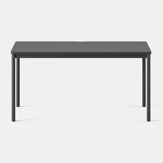 Branch Daily Desk - Functional at Home Office Desk with Effortless Assembly, Timeless Design, Rounded Corners, and Built-in Cable Notch - 58” W x 27” H x 24” D - Charcoal - Charcoal