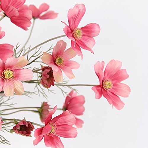6 Pcs Artificial Calliopsis Flowers Fake Silk Flower Table Kitchen Home Garden Party Wedding Decoration Approx 24'' High Classic Pink No Vase