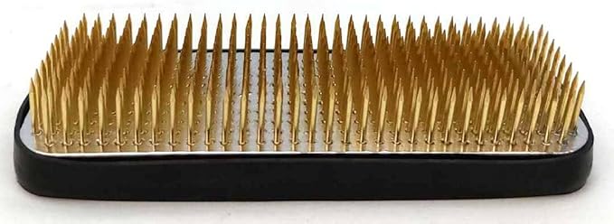 JapanBargain 2303, Japanese Ikebana Kenzan Flower Frog for Flower Arrangements Brass Floral Arranging Pin Needle Holder Made in Japan, 3-3/4x1-1/2 inch