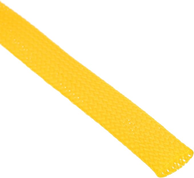 uxcell PET Expandable Sleeving 10ft 1/2" Yellow Cable Management Sleeve Cord Organizer for Wrap Protect Cable
