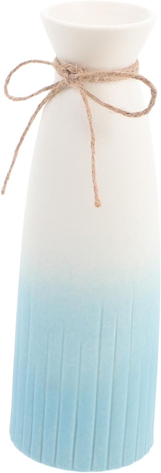 Artistic Ceramic Vase with Narrow Opening Rustic Blue Glazed Flower Planter Modern Home Decor Ornament for Office and Living Premium Texture and Unique Design