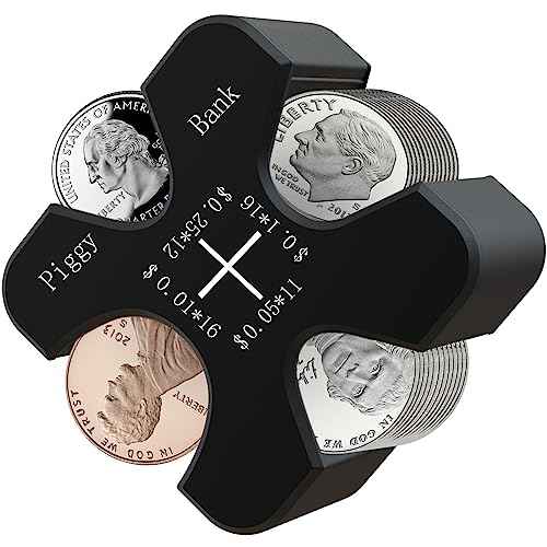 Vcertcpl Car Coin Holder - Silicone Change Organizer for 55 Coins, Portable Storage for Penny, Nickel, Dime and Quarter (Black)