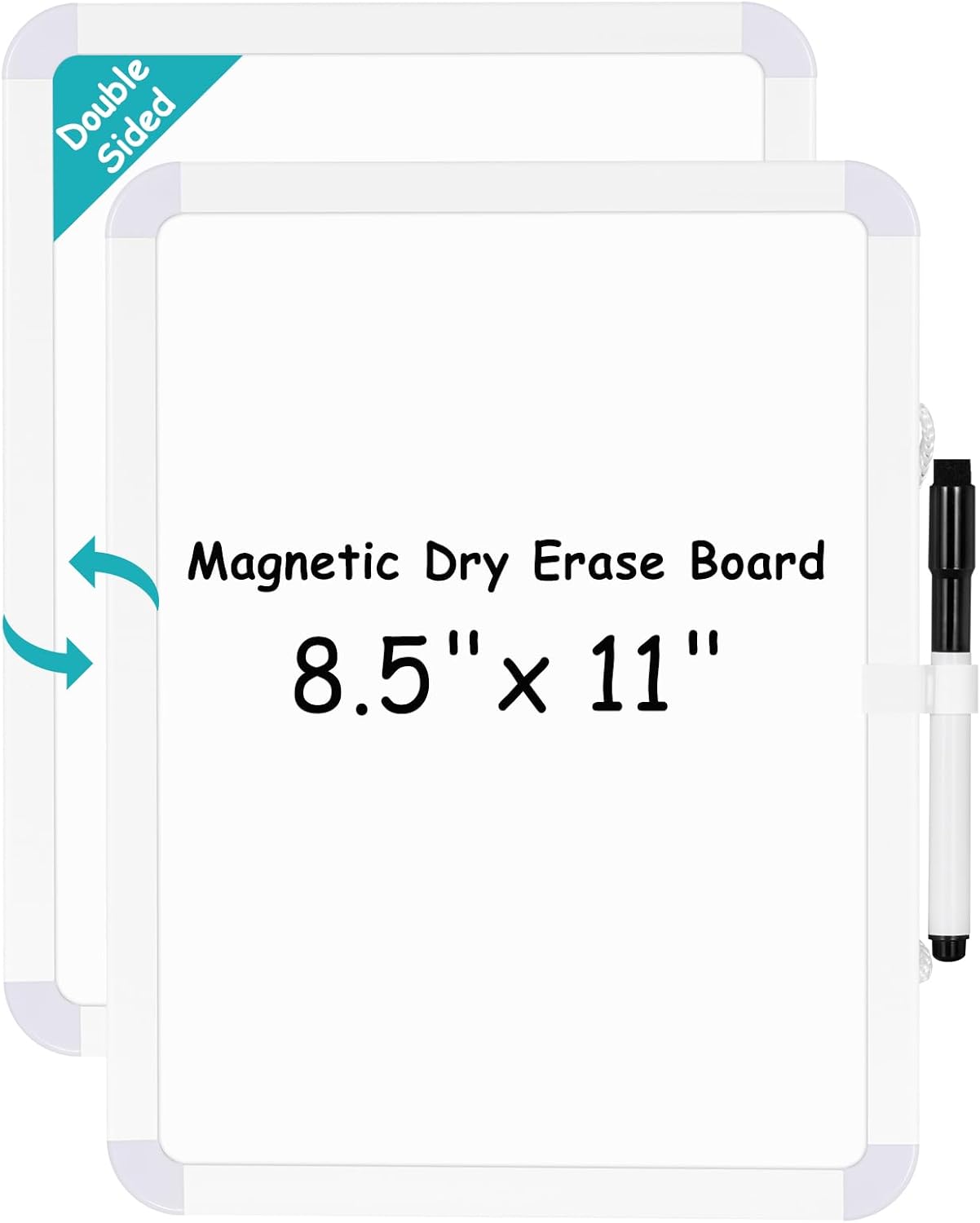 WALGLASS Magnetic Dry Erase Whiteboard - Portable 8.5" x 11" Mini Board for Home, School & Office