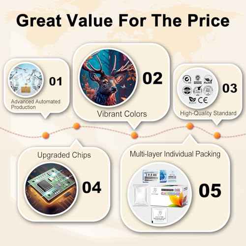 MS DEER LC3037 BK/C/M/Y Ink Cartridges Compatible Replacement for Brother LC3037XXL LC3039XXL LC 3037 XXL High Yield Work for MFC-J6945DW MFC-J6545DW MFC-J5845DW MFC-J5945DW Printer 4-Pack