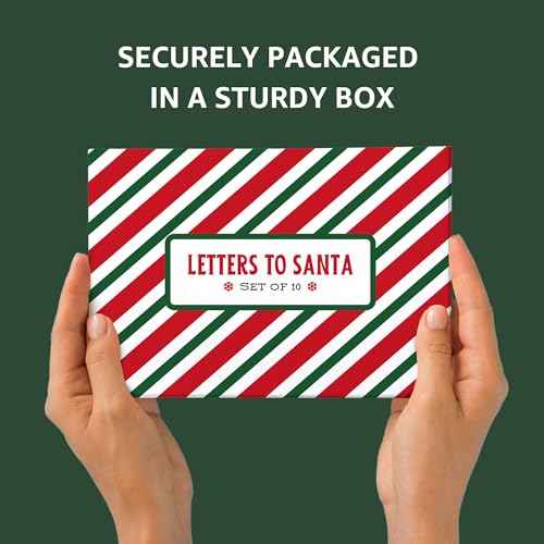 Perfect Occasion Letters To Santa - 10 Pack - Red & Green Kit - Large Double Sided 5.75" x 8" Official Letters To Santa + Envelopes & Stickers - Fill In The Blank Wish List For Kids - Set of 10