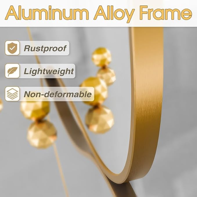 Irregular Wall Mirror 20×36 Inch Wall Mirrors Decorative Gold Modern Asymmetrical Abstract Mirror for Bathroom Bedroom Living Room Entryway Hallway