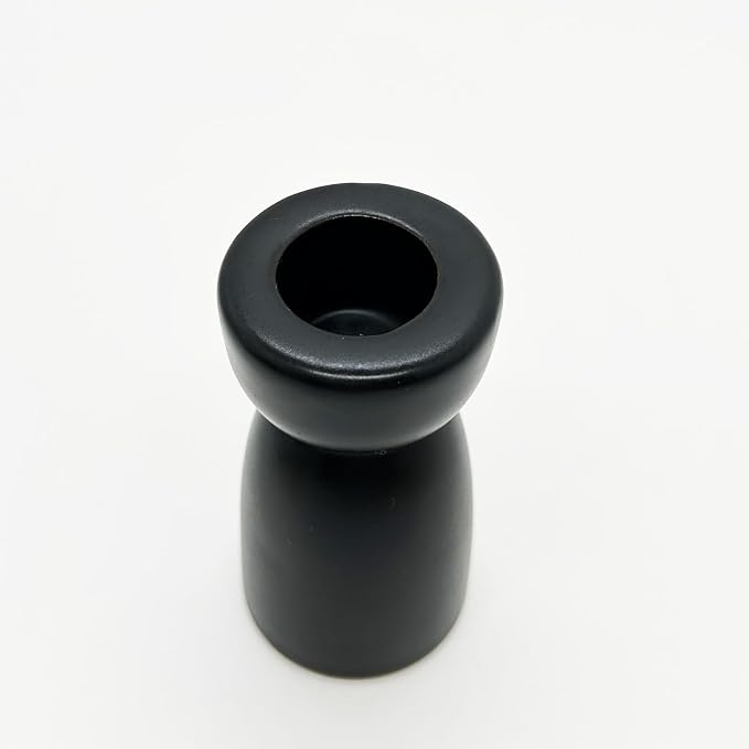 Candlestick Holders, Ceramic Black Taper Candle Holder Candlelight Stand Candleholder, Modern Boho Candle Holders for Desktop Table Setting Dining Bathroom Halloween Home Decoration,2 Pack