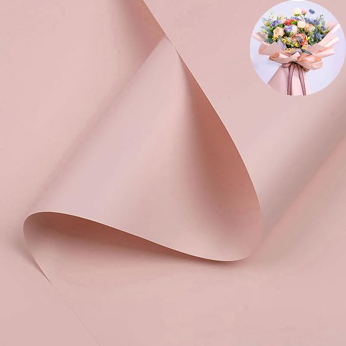 CC wonderland zone 20 Sheets Pink Floral Wrapping Paper - Waterproof Flower Bouquet Wrapping Paper for Wedding Birthday,22 inch x 22 inch