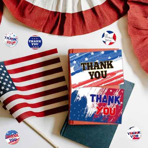 Veterans Day Thank You Cards Patriotic Greeting Cards Memorial Day Independence Day Thank You for Your Service Notes 24Pcs