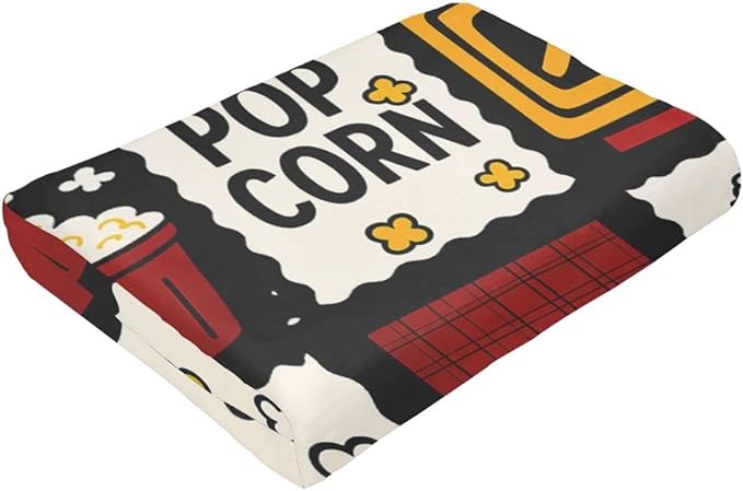 Popcorn Blanket Movie Theater Throw Blanket Cinema Soft Cozy Fleece Fuzzy Stuffed Plush Flannel Gifts for Girls Women Boys Kids Adults 60"X80"