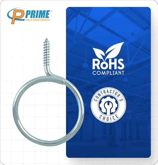 Cable & Wire Support Heavy Duty 2 Inch Threaded Bridle Rings Wood Screw, Cable Ring Hangers for Low Voltage Cable Management