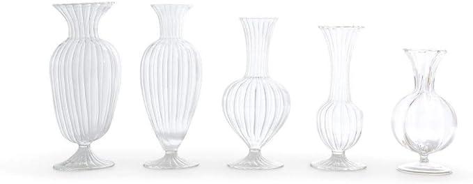 Two's Company Verre Set of 5 Fluted Vases