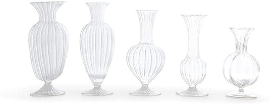 Two's Company Verre Set of 5 Fluted Vases