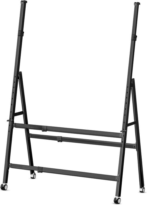 A-Frame Foldable Whiteboard Stand - Adjustable Height & Width | Mobile Stand with Wheels (Black)