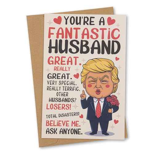 Funny Anniversary Card for Husband ? Hilarious Birthday, Father¡¯s Day, or Romantic Gift from Wife ? Sarcastic Humor for Him, Boyfriend, or Partner ? Blank Inside
